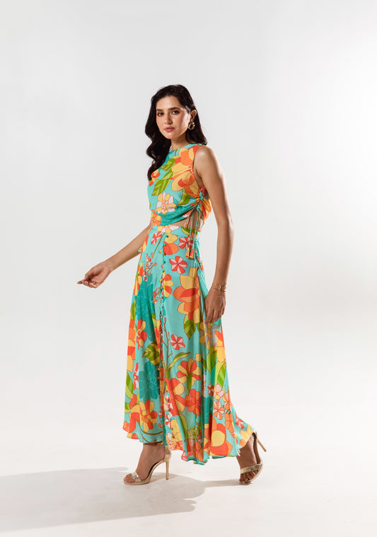 Yurika Floral Print Top Skirt Set