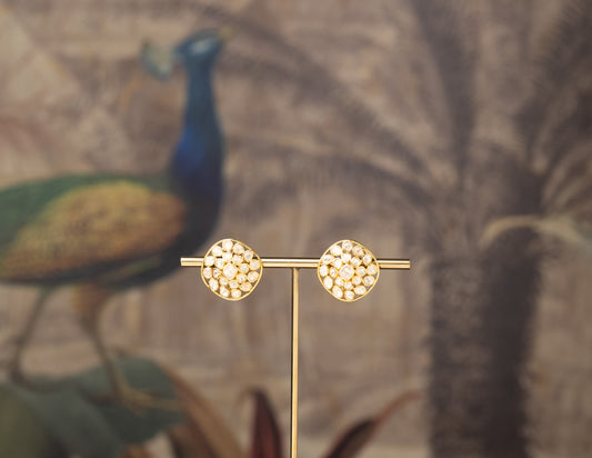 Gold Polki Embellished Stud Earrings