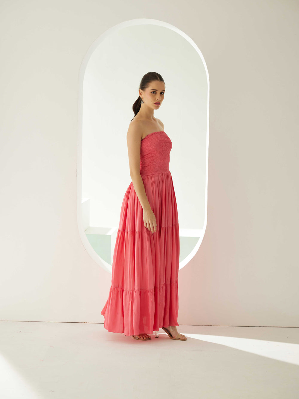 Peach Tier Maxi Dress