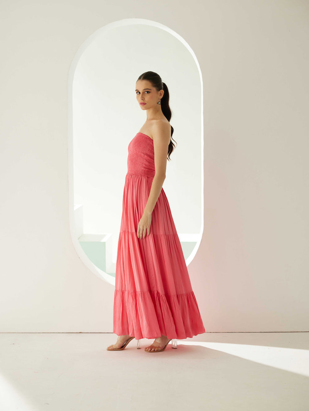 Peach Tier Maxi Dress