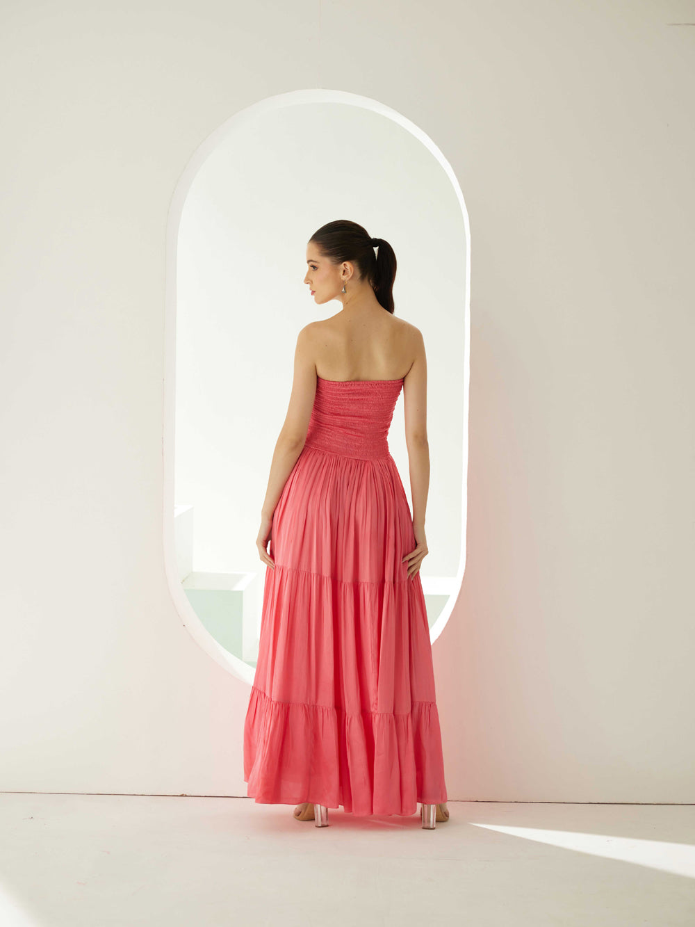 Peach Tier Maxi Dress