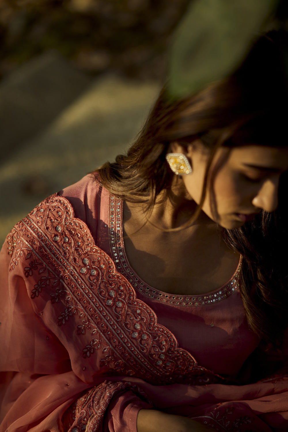 Pastel Pink Embroidered Kurta  Set