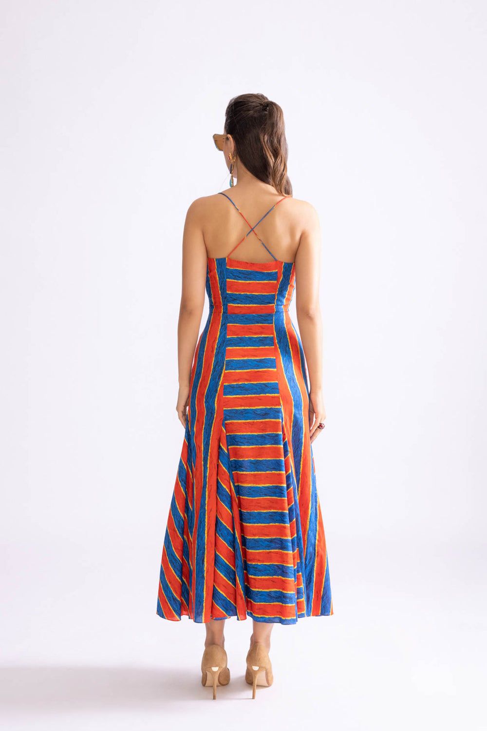 Nia Stripe Print Midi Dress