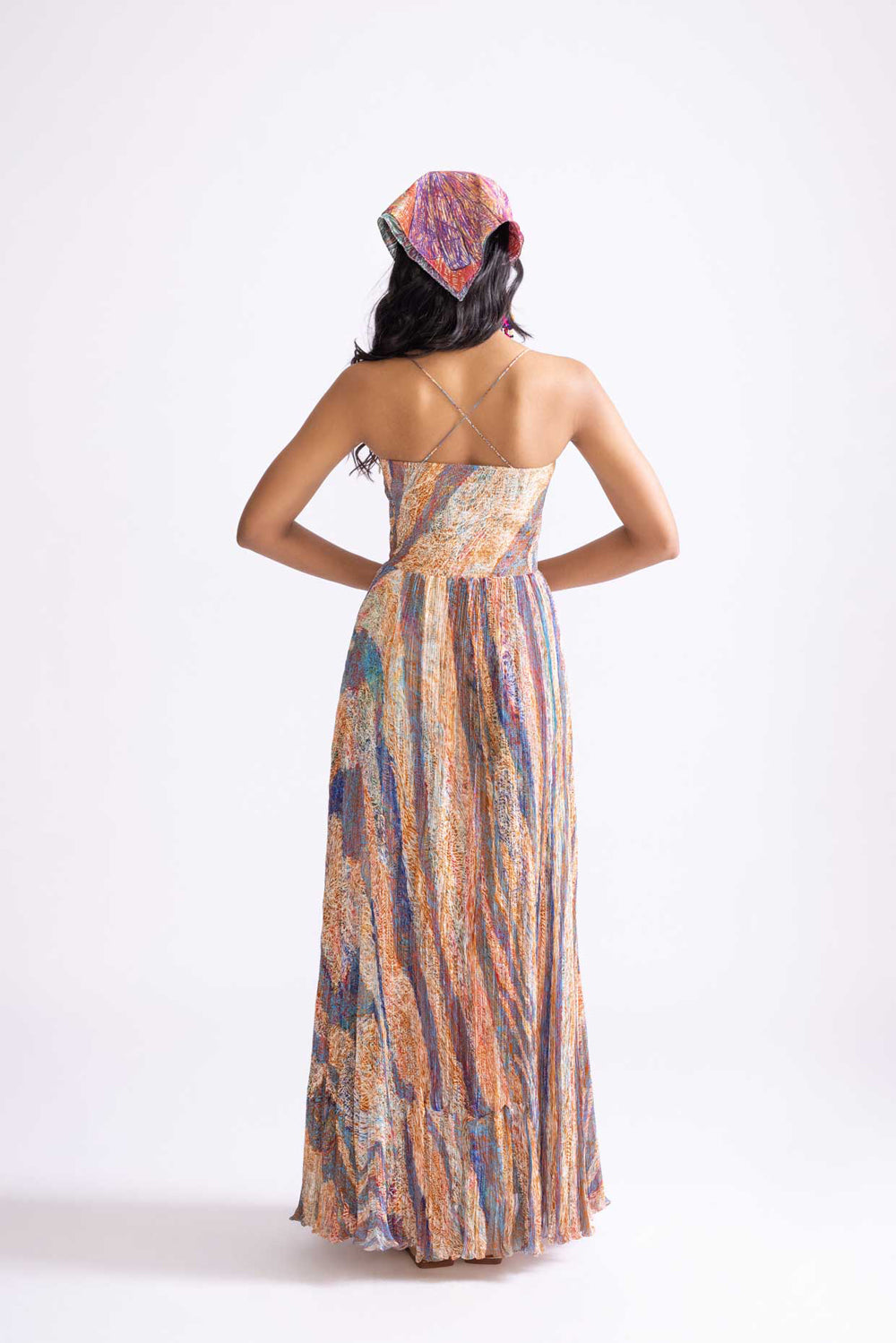 Kiara Weave Print Pleated Dress