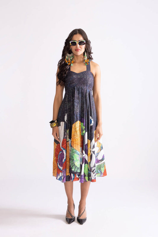 Addison Trible Print Midi Dress