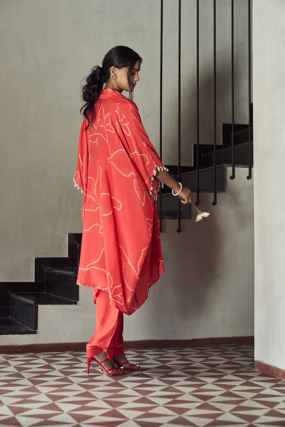 Red Bandhani Co-Ord Set