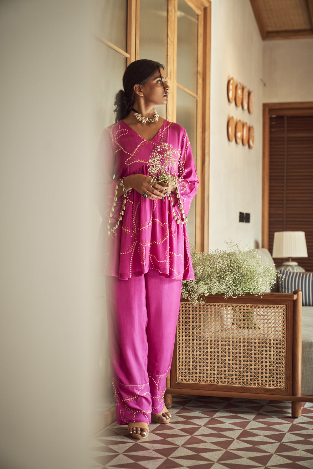 Purple Bandhani Co-ord Set