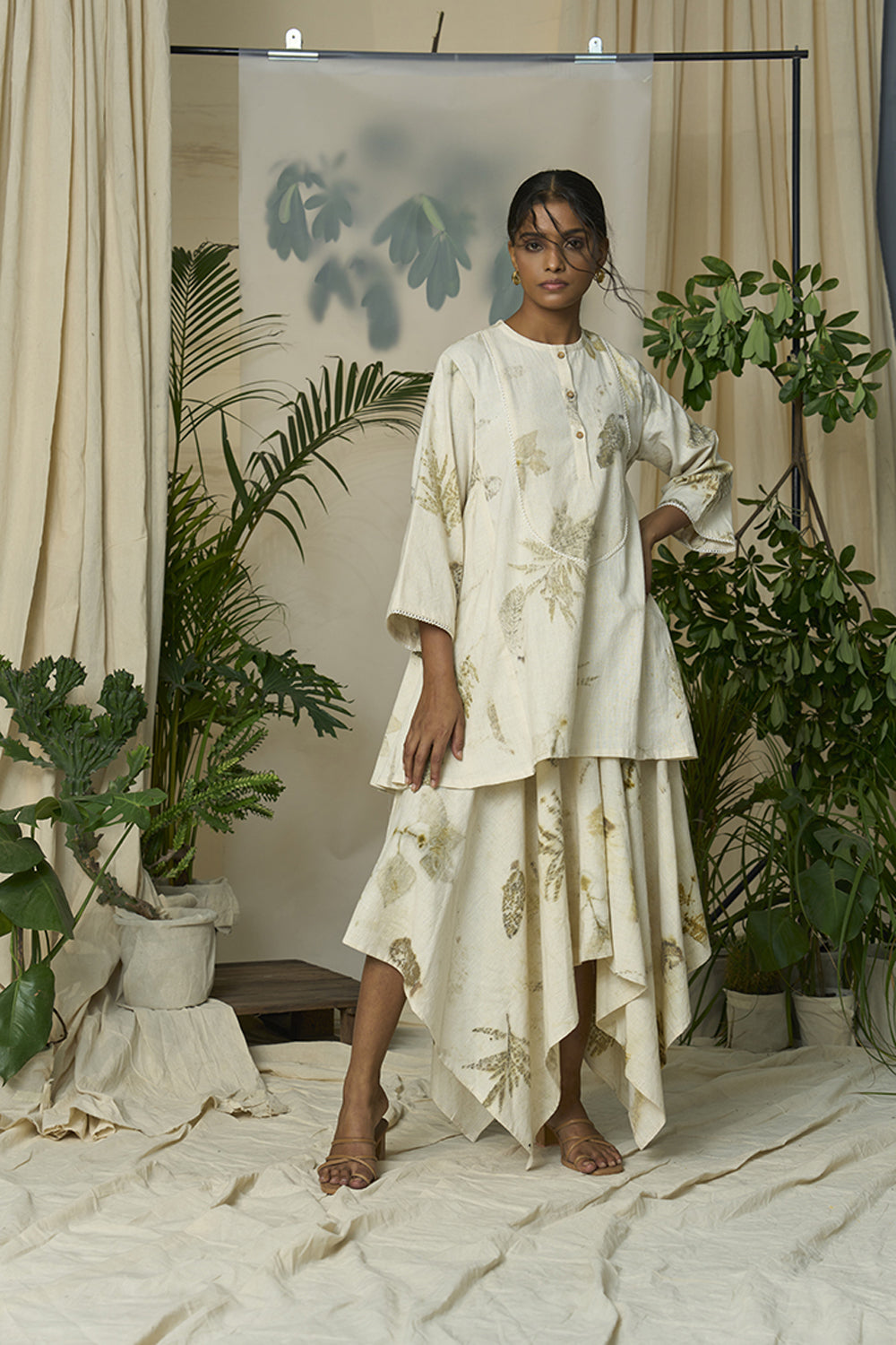 Live Leafy Kurta- Skirt Set