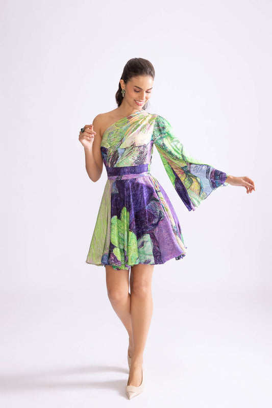 Mischa Daisy Orchid Print Dress