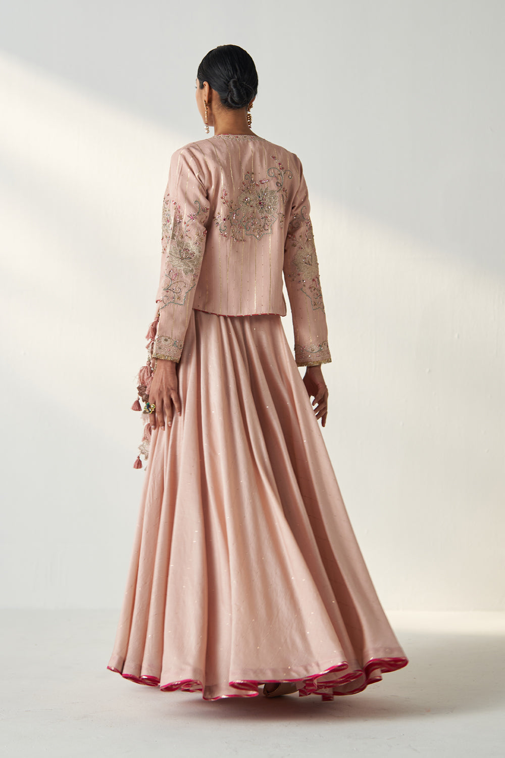 Radha  Blush Pink Jacket Lehenga Set