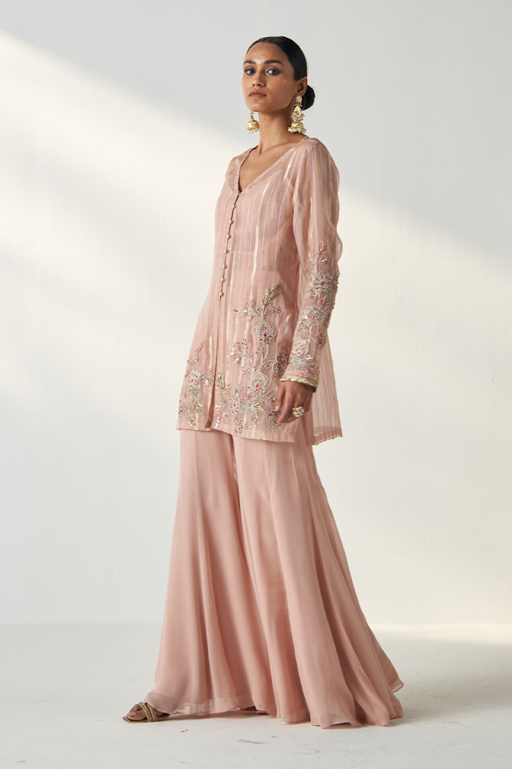 Tara Blush Pink Sharara Set