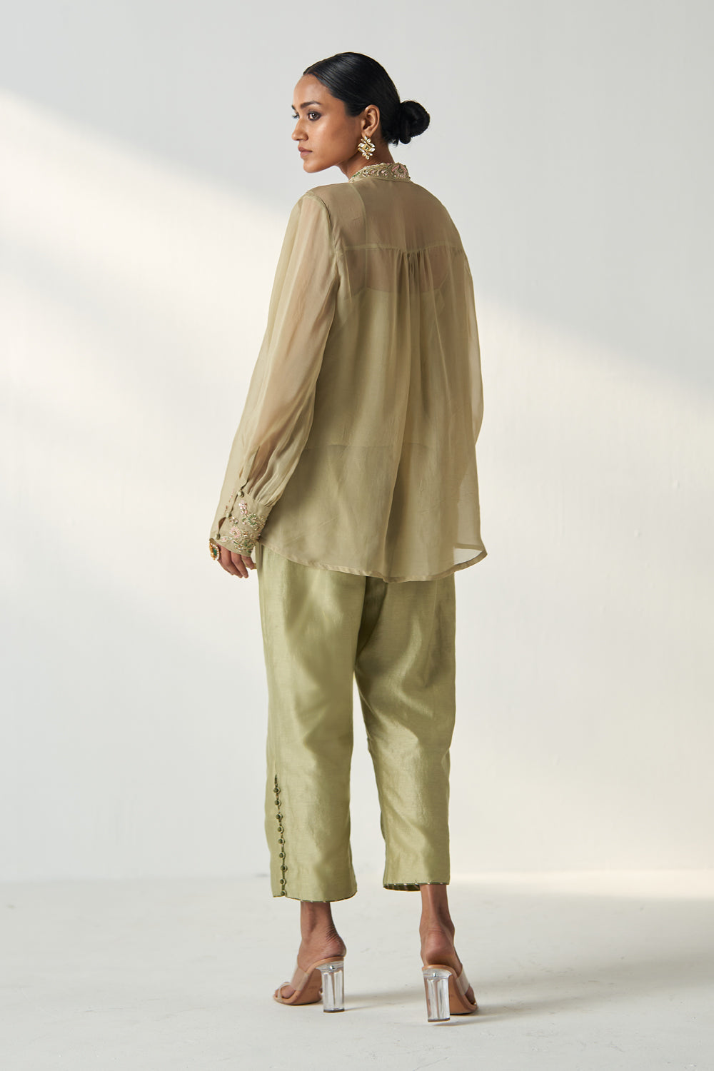 Oorvi Green Shirt Pant Set