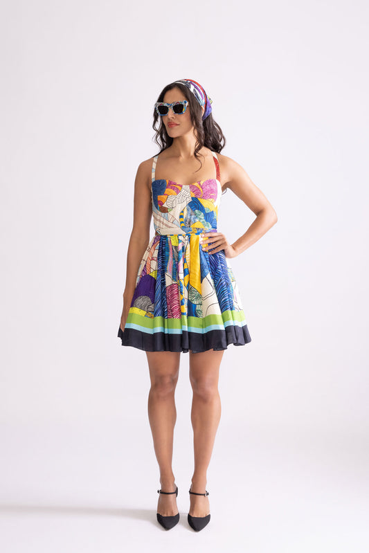 Ballerina Tribal Print Flared Dress