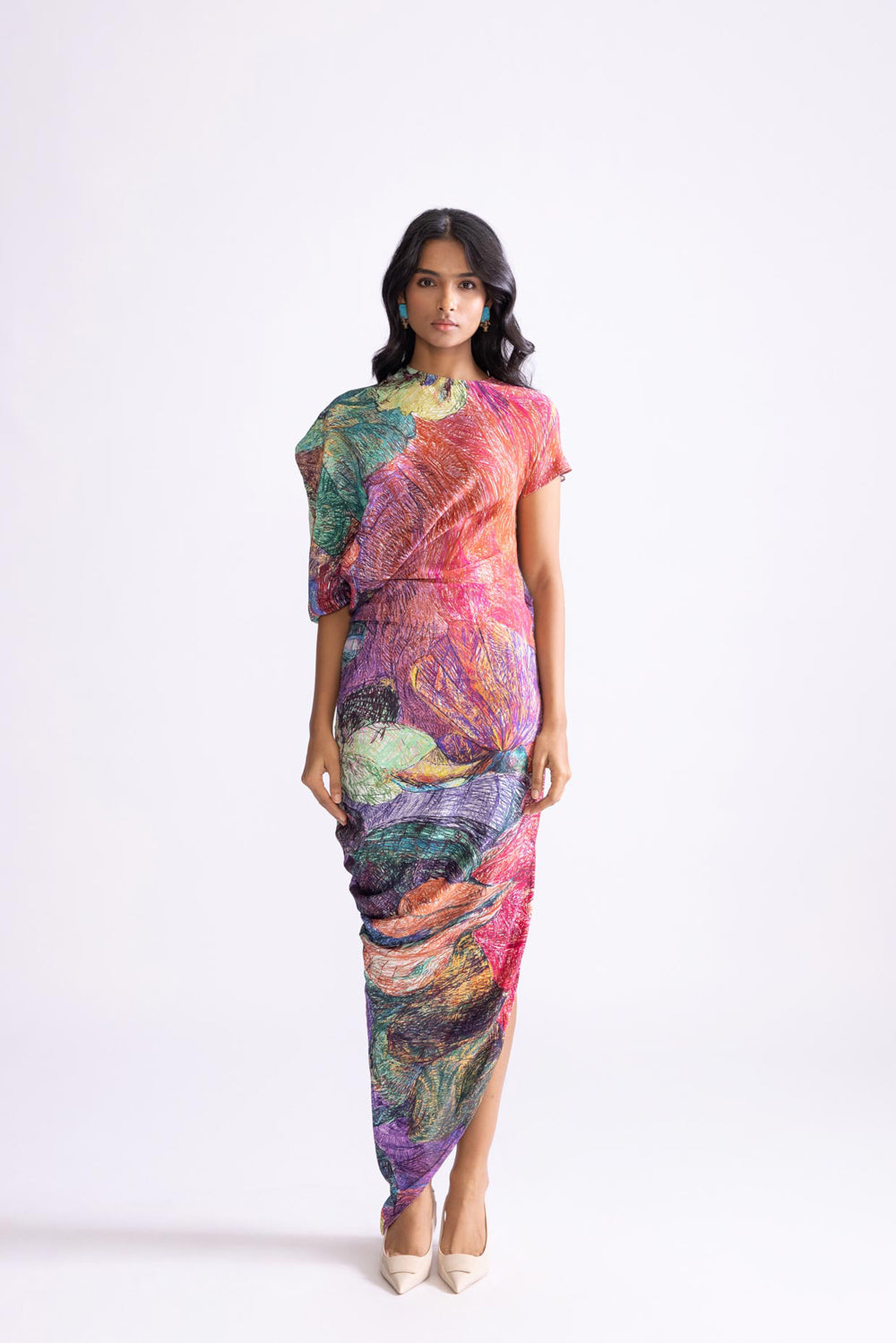 Kai Print Kaftan Style Dress