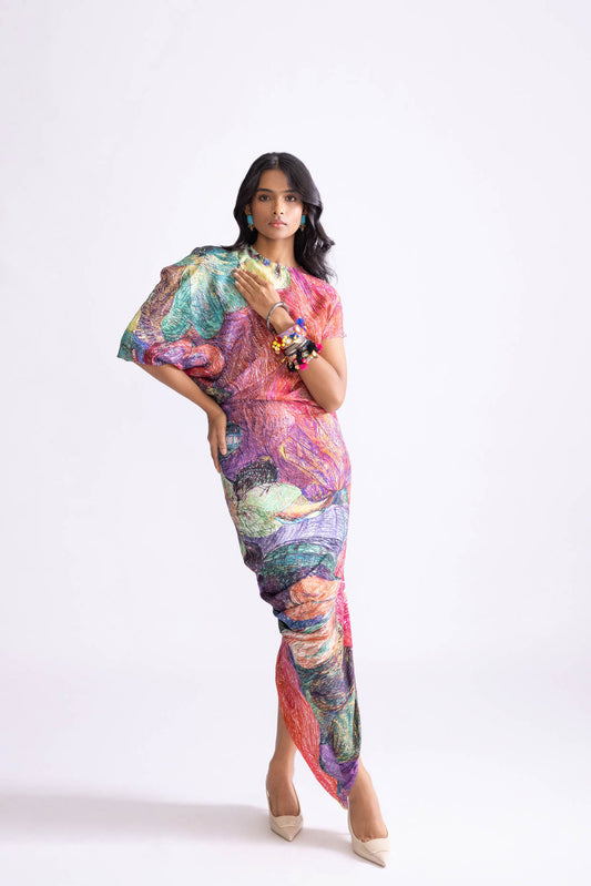 Kai Print Kaftan Style Dress