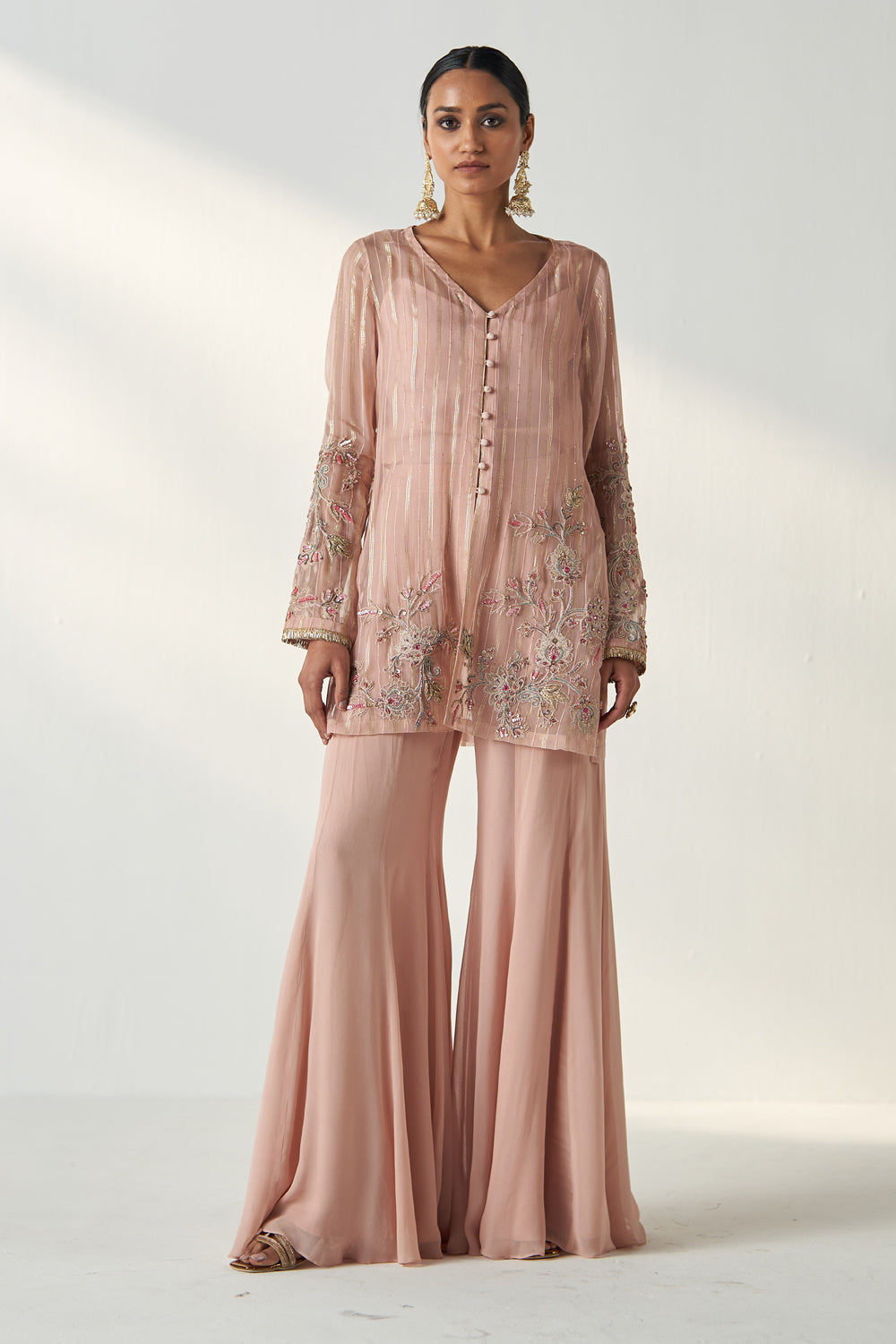 Tara Blush Pink Sharara Set