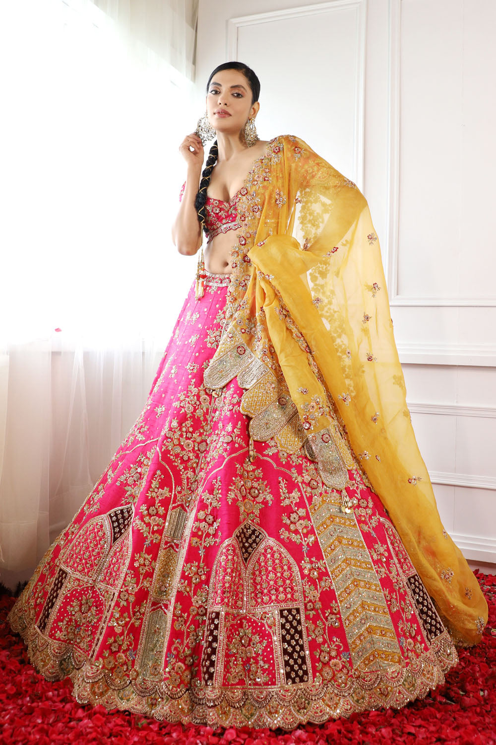 Dawn Fuchsia Fedora Lehenga Set – Talking Threads