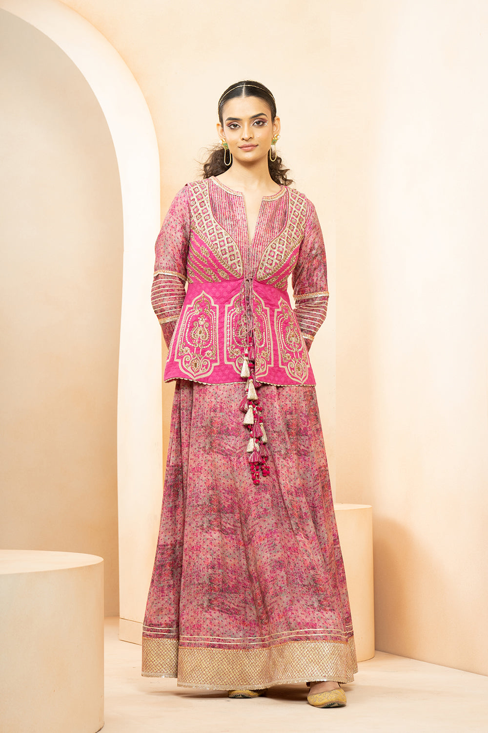 Anarkali Gown With Printed Jacket