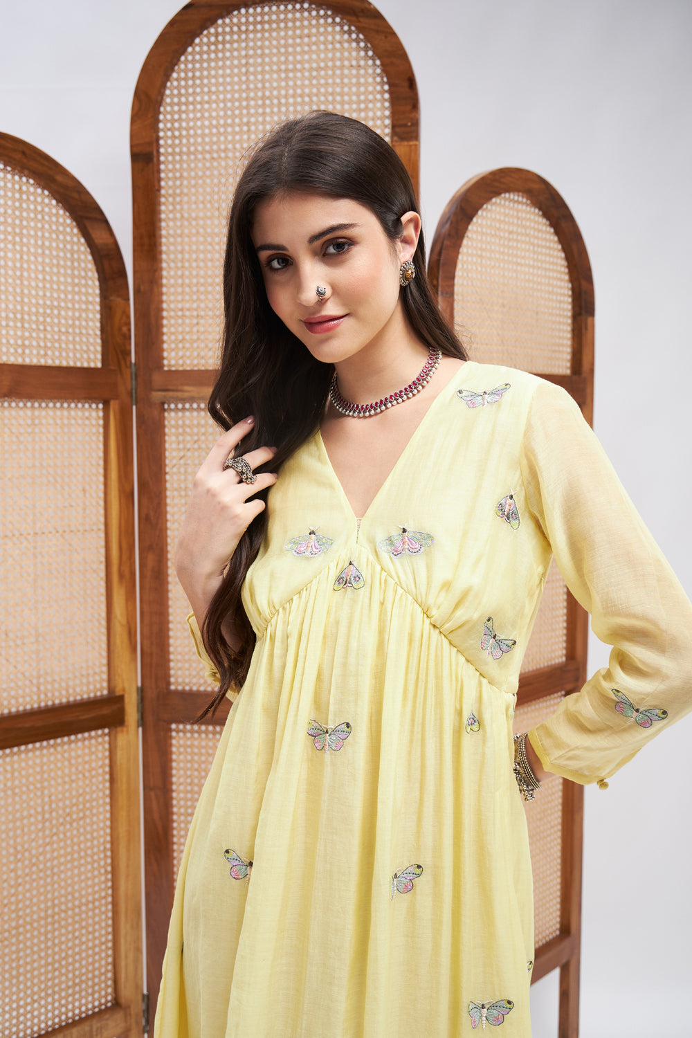 Shabab Butterfly Embroidered Dress
