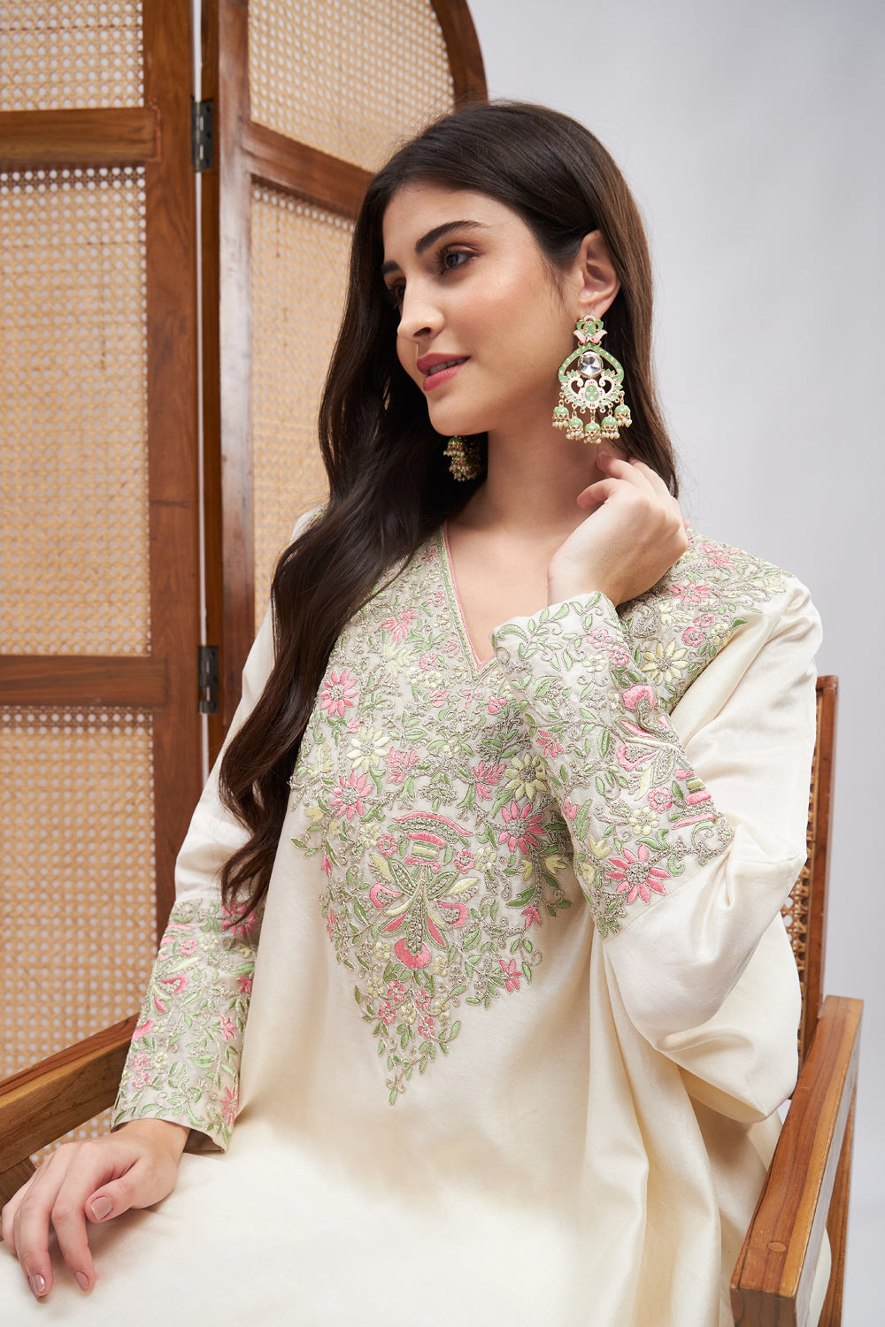 Ruhaniyat Embroidered Kaftan & Pant Set