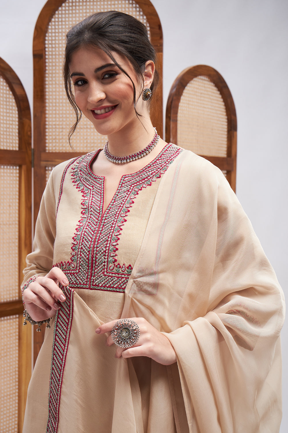 Sheereen Resham Border Embroidered Kurta Set