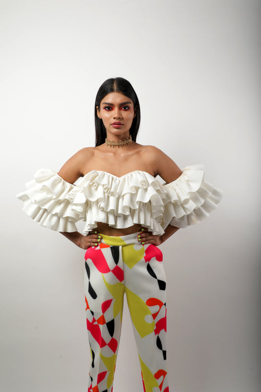 Neon Collection Heavy Ruffle Top & Pant