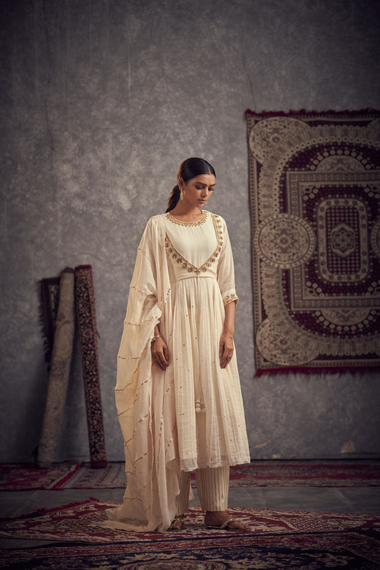 Embroidered Anarkali Set