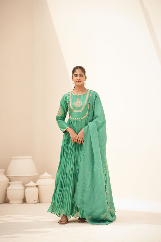 Embroidered Anarkali with Dupatta