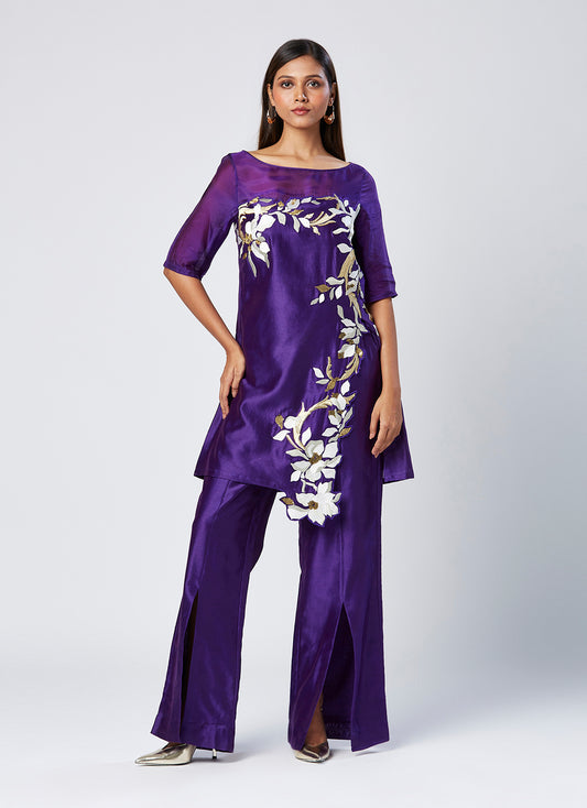 Embroidered Tunic And Pant Set