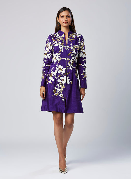 Embroidered Short  Blazer Dress