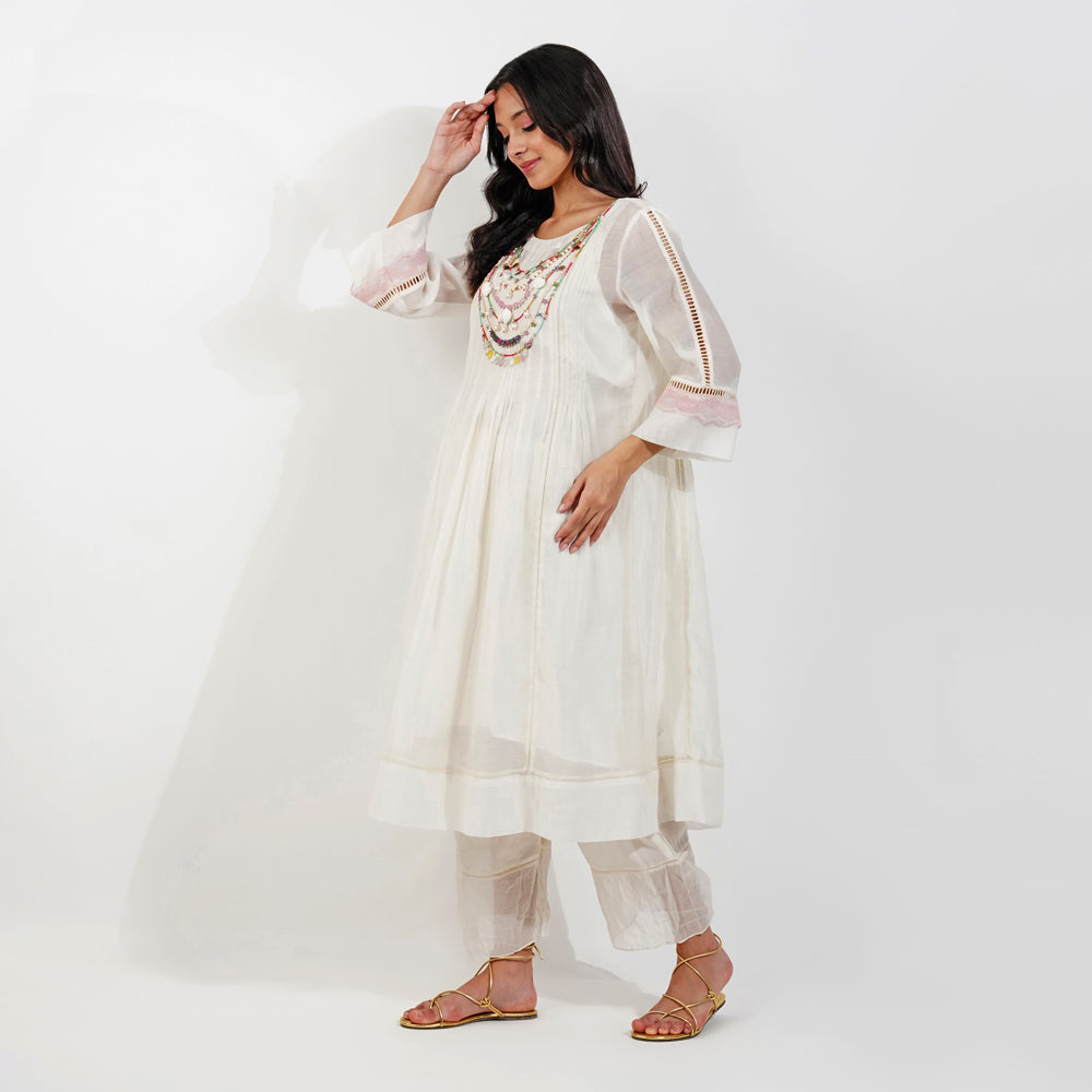 Fliry Pleats Shabby-Chic Tunic Set