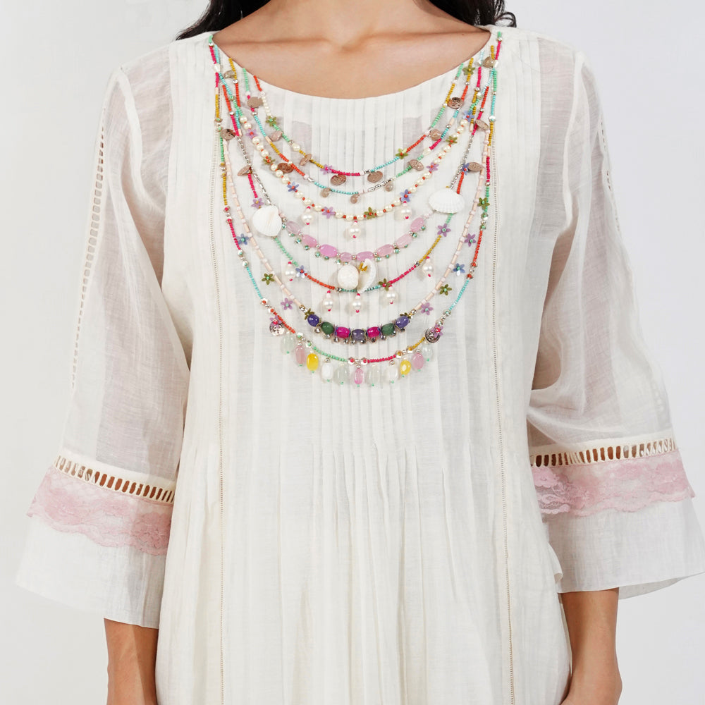 Fliry Pleats Shabby-Chic Tunic Set