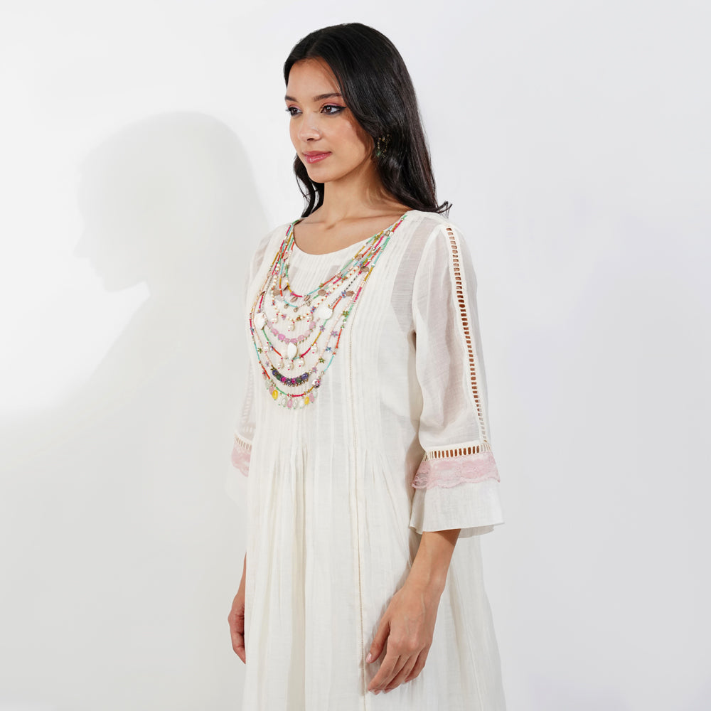 Fliry Pleats Shabby-Chic Tunic Set