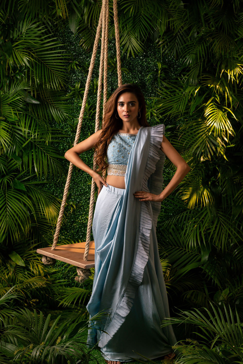 Lucknowi Pre-Draped Saree