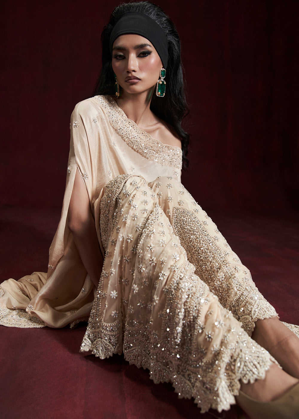 Lana Embroidered Cape & Sharara Set