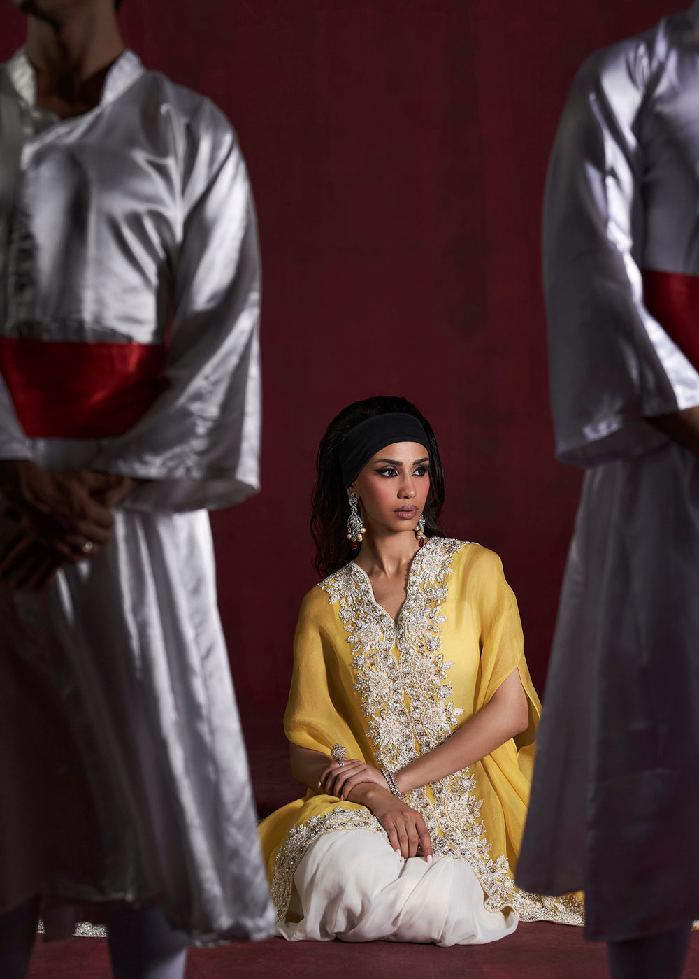 Sohar Embroidered Cape & Draped Skirt Set