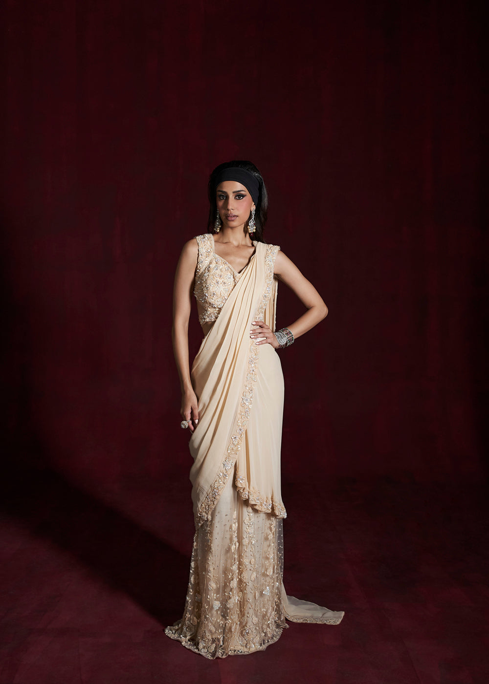 Heer Embroidered Draped Saree Set