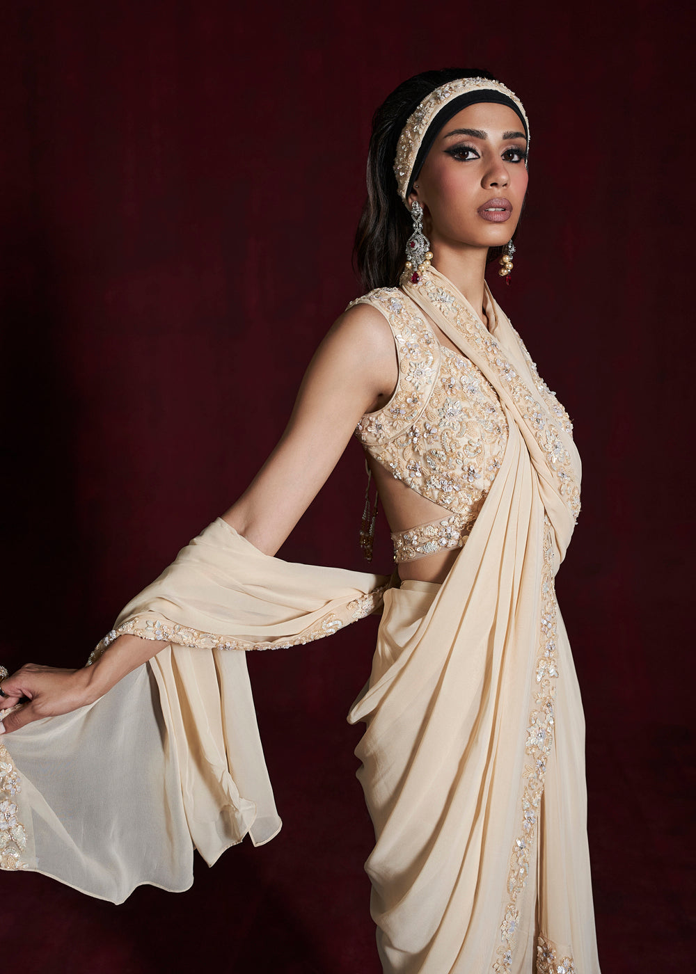 Heer Embroidered Draped Saree Set