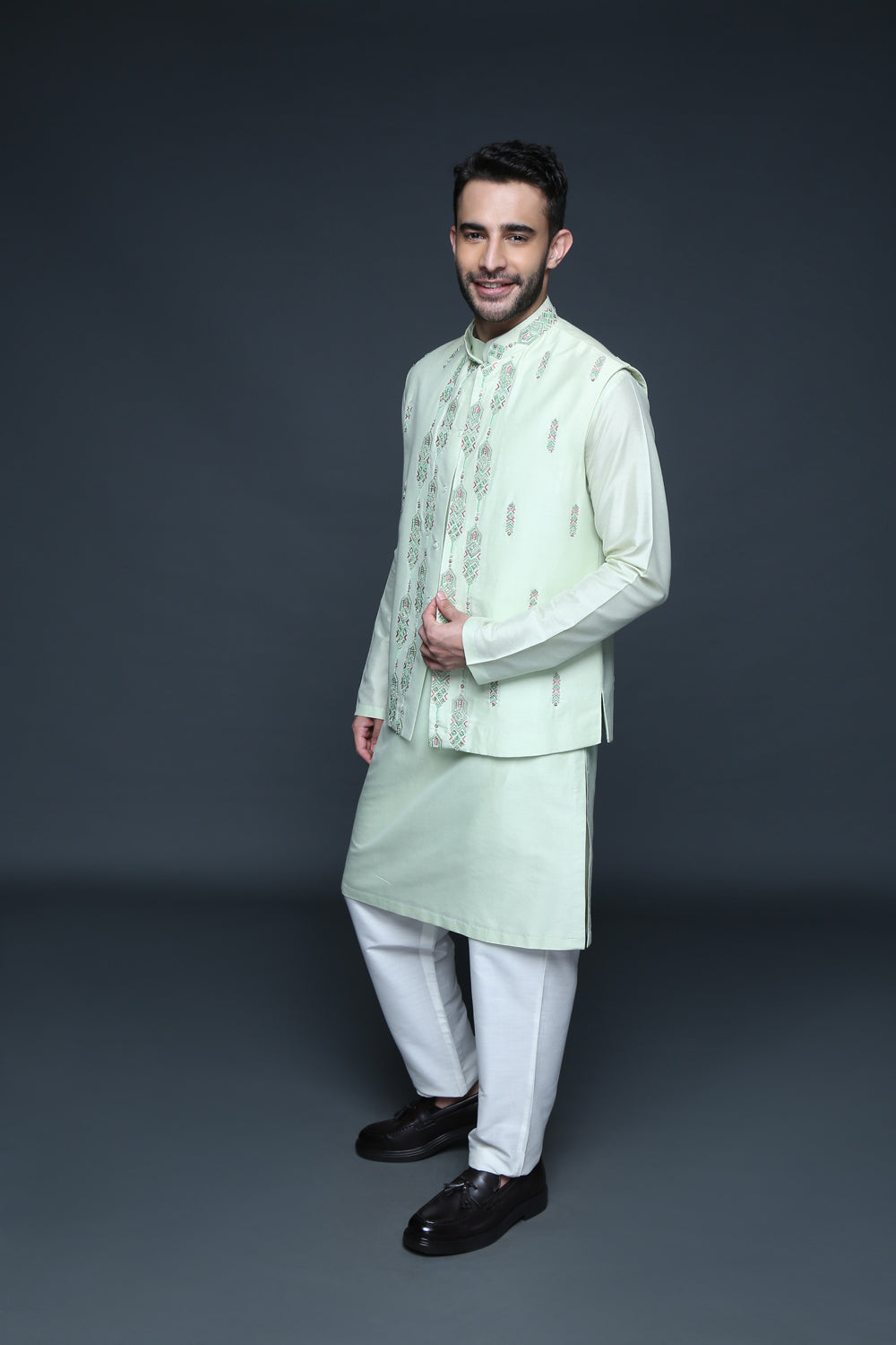 Mint Green Bundi Kurta Set