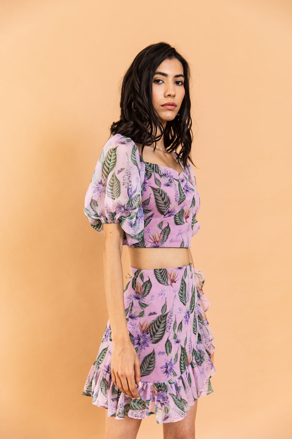 Printed Aster Sweetheart Laurell Skirt Set