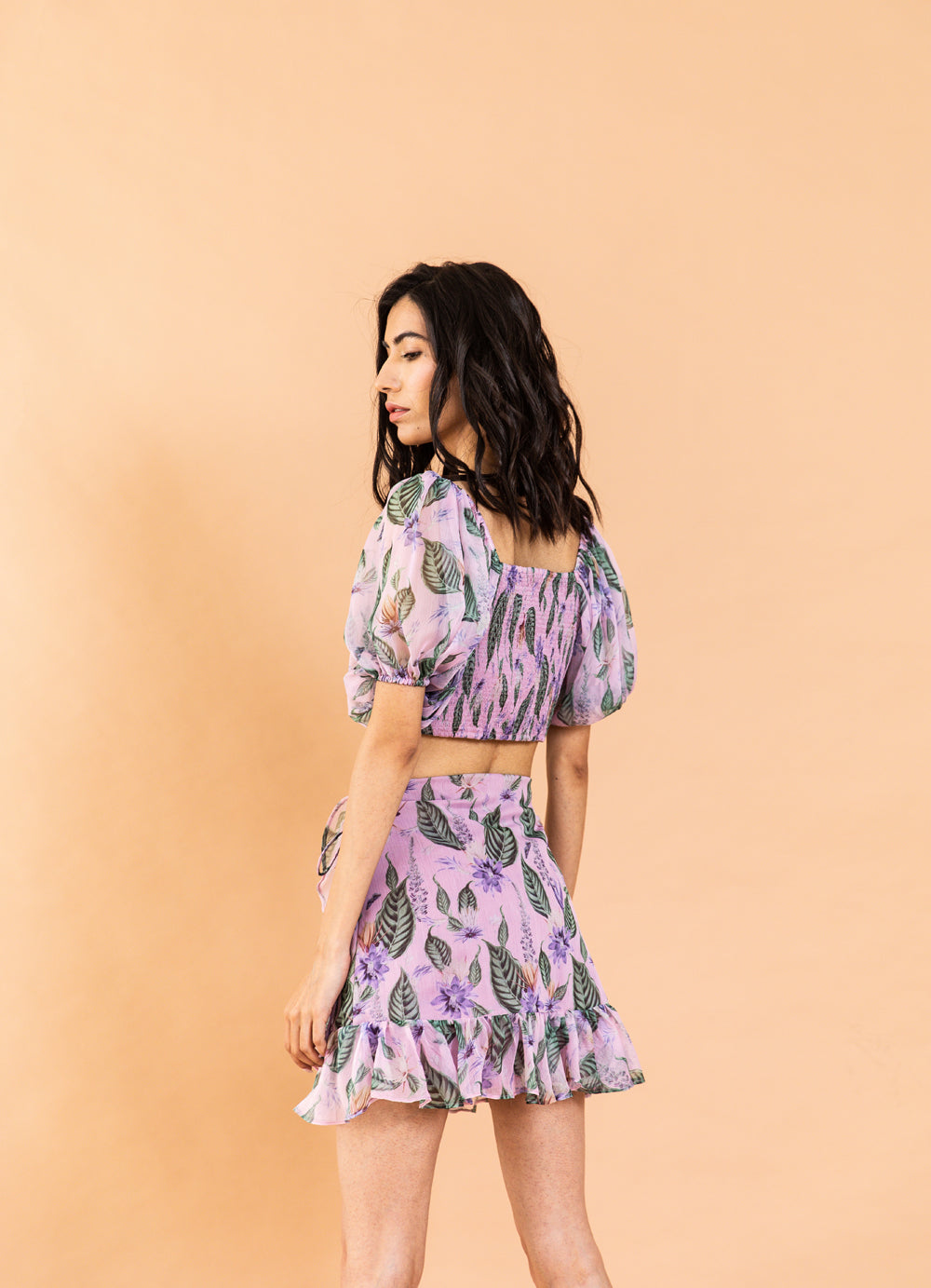 Printed Aster Sweetheart Laurell Skirt Set