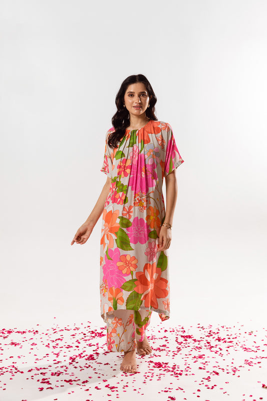 Layla Floral Print Kurta Pant Set