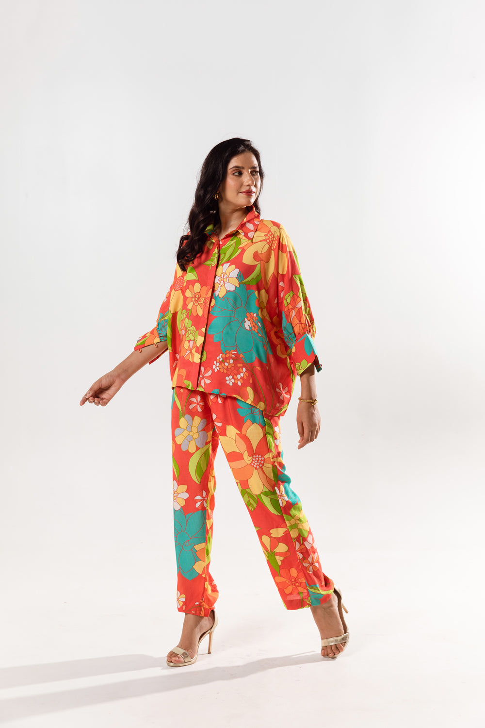 Lyra Floral Print Shirt Pant Set