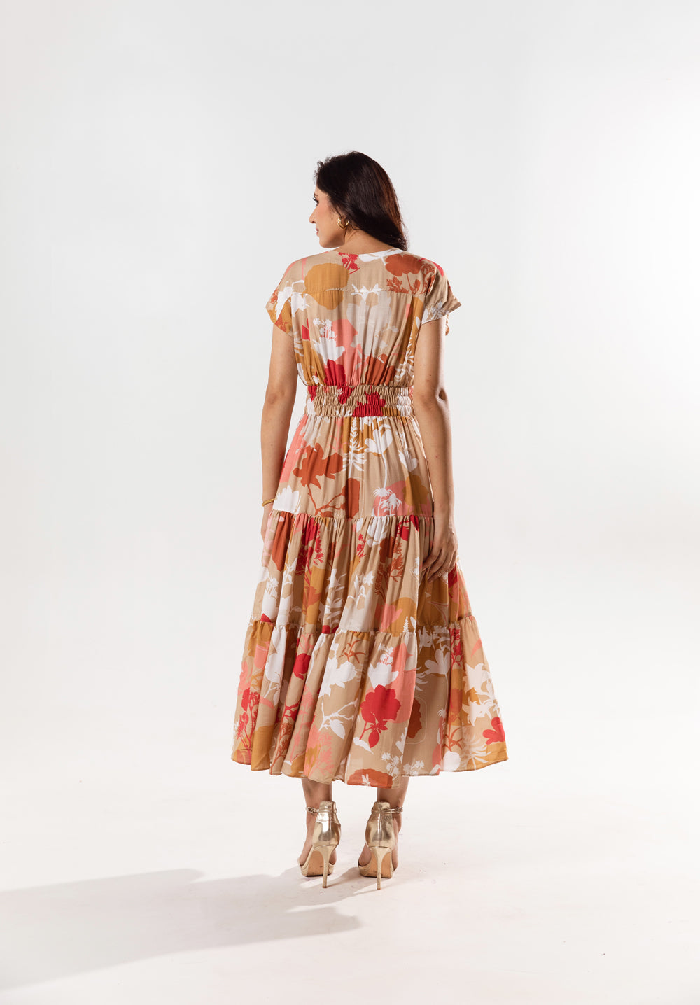 Luciq Tiered Floral Print Maxi Dress