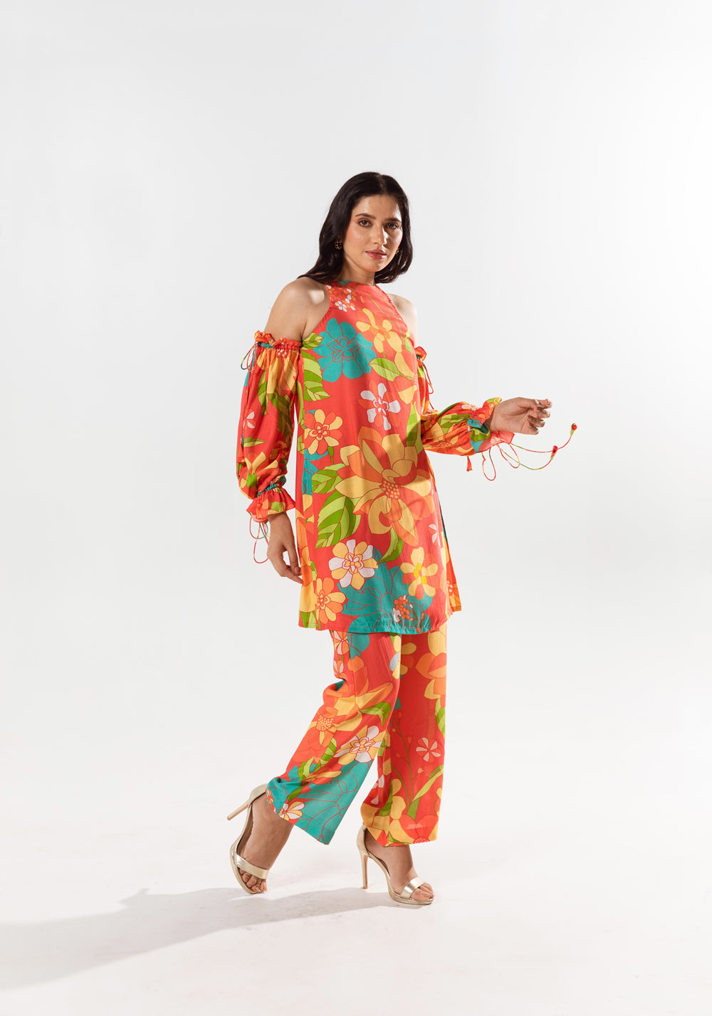 Kimi Flora Bloom Print Top Pant Set