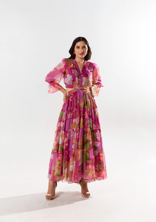 Fluer Printed Maxi Dress