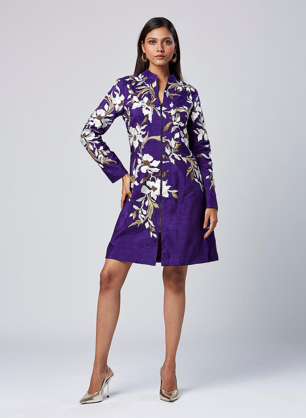 Embroidered Short  Blazer Dress