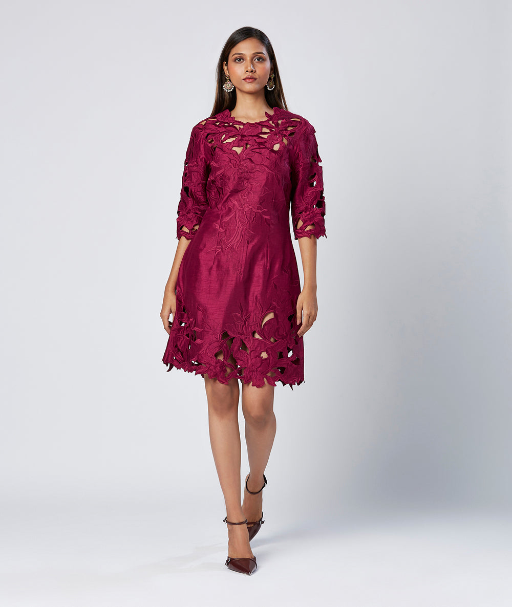 Embroidered Cutwork Short  Dress