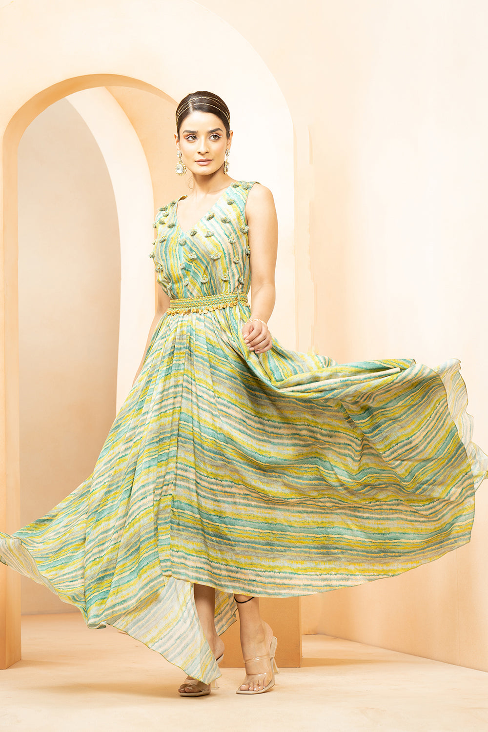 Leheriya Print Dress