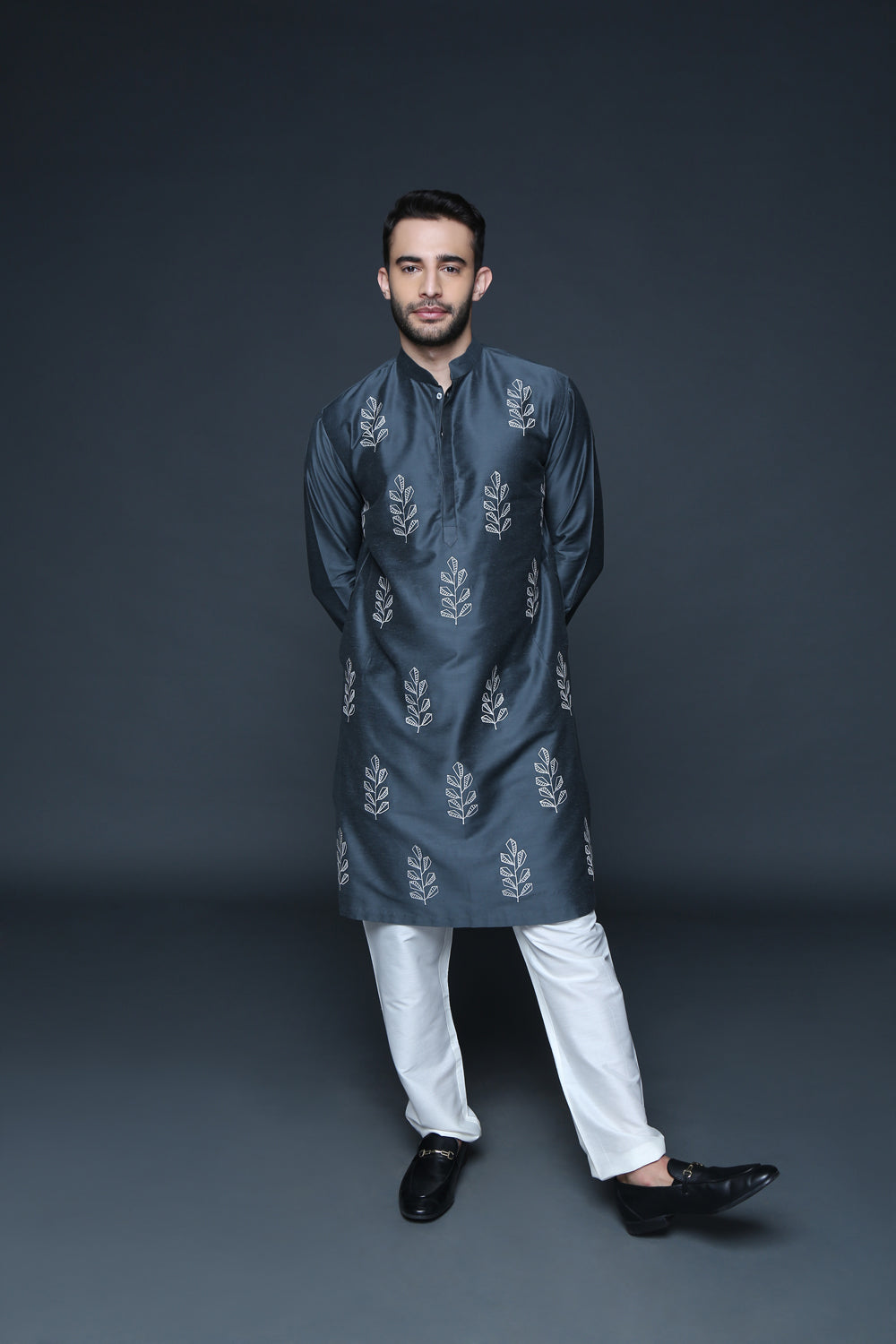 Charcoal Grey Kurta Set